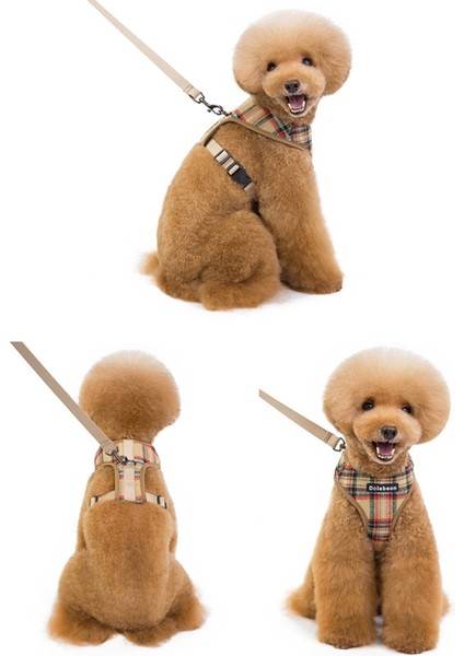 Pet Malzemeleri Tasma Set Köpek Koşum Köpek Yelek Pet Tasma Polyester Brace Göğüs Kayışı Toka Tasarım Büstü Boyutunu Ayarlayabilir | Koşumlar (Haki) (Yurt Dışından) fırsatları