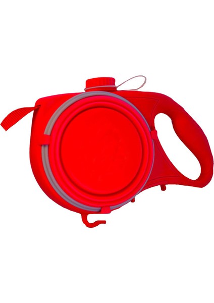 Geri Çekilebilir Köpek Tasma Naylon Katlanabilir Seyahat Kase Taşınabilir Yavru Su Şişesi Açık Yürüren Koşu Çekiş Halat Pet Malzemeleri | Tasmalar (Kırmızı) (Yurt Dışından)