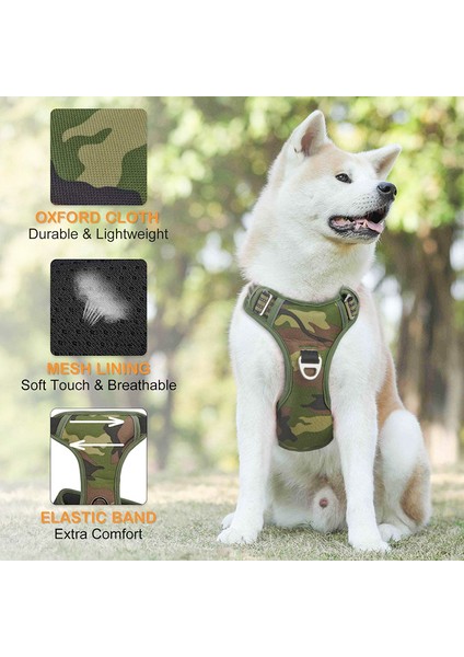 Taktik Büyük Orta Köpekler Için Çekme Koşum Dayanıklı Ağır Kamuflaj Yansıtıcı Pet Koşum Yelek Kontrol Kolu | Koşumlar (Yurt Dışından) modelleri