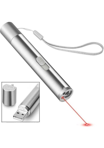 3 1 Şarj Edilebilir Kedi Lazer Pointer Oyuncak Usb Güç Kedi Eğitim Torch Uv Işıkları (Yurt Dışından)