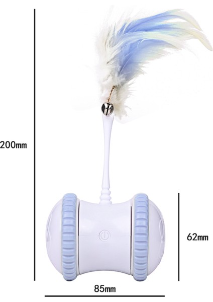 Akıllı Interaktif Pet Köpek Kedi Oyuncak Led Işık Usb Şarj Glow Tumbler Pet 360 Derece Kendinden Dönen Top Oyuncak Pet Kedi Malzemeleri Için | Kedi Oyuncakları (Mavi) (Yurt Dışından)