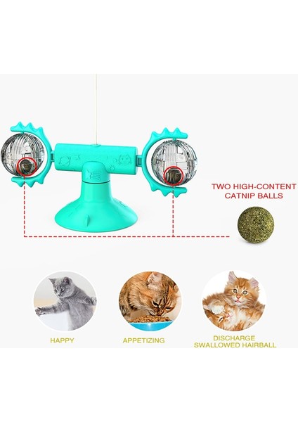 Dönen Oyuncak Kedi Tüy Rolling Topu Catnip İle Dalma Interaktif Tırmanma Oyuncaklar Eğitim Geliştirilmesi Iq Kedi Ürünleri Evcil Hayvanlar Için | Kedi Oyuncakları (Mavi) (Yurt Dışından)