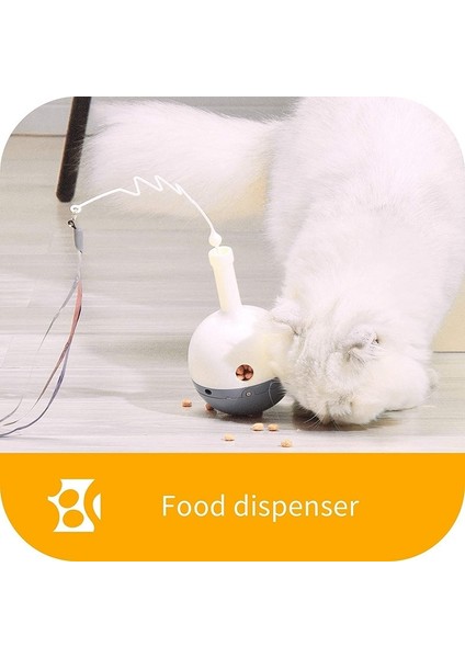 Kedi Yavru Topu Oyuncak Otomatik Yemek / Tedavi Dağıtıcı Fırıldak Kedi Oyuncak Pet Teaser Değnek Tüylü Interaktif Kendinden Dönen Top | Kedi Oyuncakları (Gri) (Yurt Dışından) modelleri
