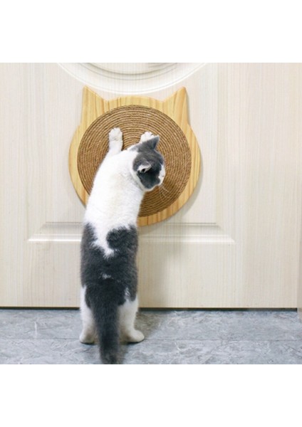 Masif Ahşap Kedi Kafası Scratcher El Dokuma Sisal Dayanıklı Kedi Oyuncak Malzemeleri (Yurt Dışından)