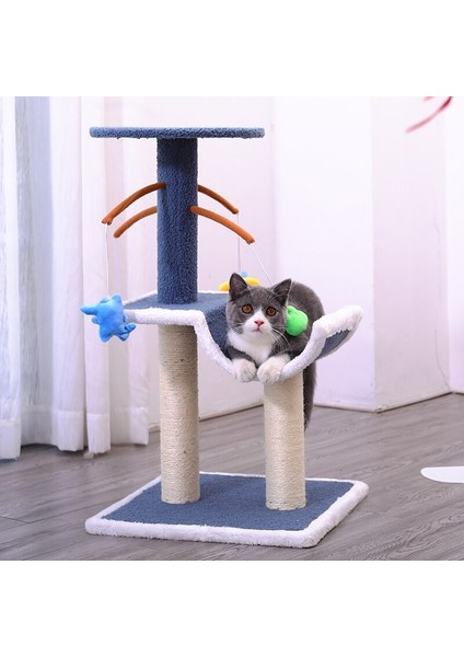 Pet Kedi Ağacı Kule Aksesuarları Condo Evi Scratcher Post Oyuncak Hamaklar İle Kedi Atlama Oyuncak | Mobilya Ve Çizikler (Yurt Dışından)