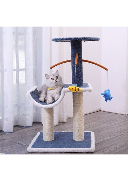 Pet Kedi Ağacı Kule Aksesuarları Condo Evi Scratcher Post Oyuncak Hamaklar İle Kedi Atlama Oyuncak | Mobilya Ve Çizikler (Yurt Dışından)