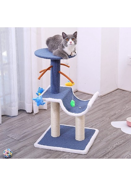 Pet Kedi Ağacı Kule Aksesuarları Condo Evi Scratcher Post Oyuncak Hamaklar İle Kedi Atlama Oyuncak | Mobilya Ve Çizikler (Yurt Dışından)