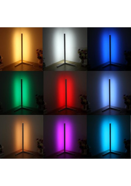 LED Zemin Lambası Ayakta Lambalar Modern Basit 5050 30 LED Ayakta Işıklar Modern Stil Demir Boyalı Zemin Lambası (Siyah-Ab) (Yurt Dışından)