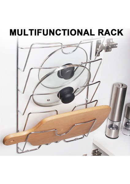 Metal Kurutma Pan Raf Duvar Asılı Pot Kapak Raf Pot Raf Kapağı Kapak Çok Fonksiyonlu Anti Güz 5 Katmanlı Metal Passız | (Gümüş) (Yurt Dışından) modelleri