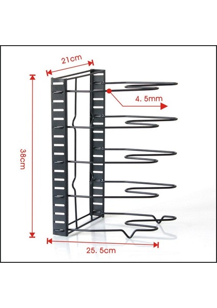 5 Katmanlar Mutfak Organizatör Raf Tutucu Kesme Kurulu Pan Pot Ayarlanabilir Raf Aksesuarları Mutfak Tencere Depolama Raf | Raflar ve tutucular (Siyah) (Yurt Dışından)
