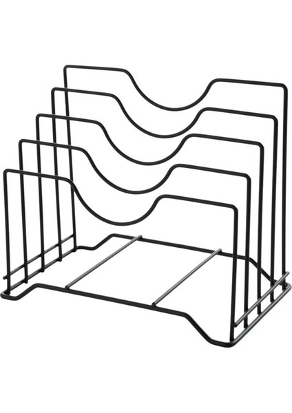 Çok Fonksiyonlu Pot Kapak Tutucu Kapak Organizatör (Siyah) (Yurt Dışından)
