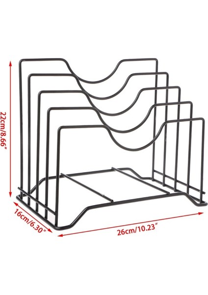 Demir Pot Kapak Raf Tutucu Mutfak Bakeware Organizatör Pan Kapak Raf Standı | Raflar ve tutucular (Siyah) (Yurt Dışından)