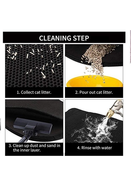 Çift Katmanlı Kedi Çöp Mat Kedi Çöp Tuzak Mat Idrar Lekesi Ve Su Geçirmez Malzeme Dispersiyon Kontrolü Yıkanabilir Kolay Temiz | Litter Houshreaking (Yurt Dışından)