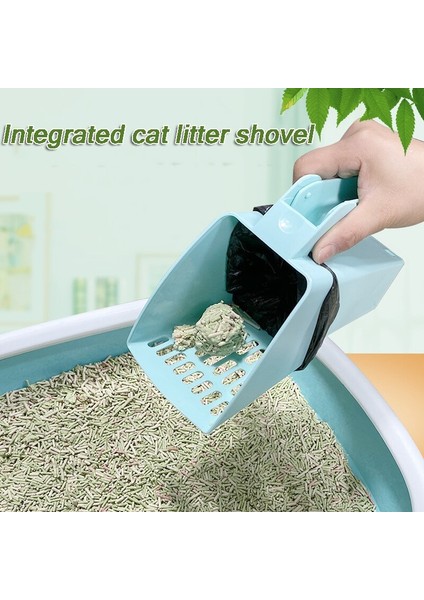 Three Beans Kedi Çöp Kaşığı Entegre Pet Pooper Scooper Çöp Çanta İle Yavru Temizlik Malzemeleri Araçları Kedi Kumaşı Elek Tuvalet Kaşık | Litter Houshreaking (Yurt Dışından)