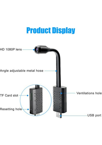 Full Hd 1080 P Len Kablosuz Wifi Güvenlik Kamera USB Bağlantı Noktaları Kamera Gece Görüş (Yurt Dışından)