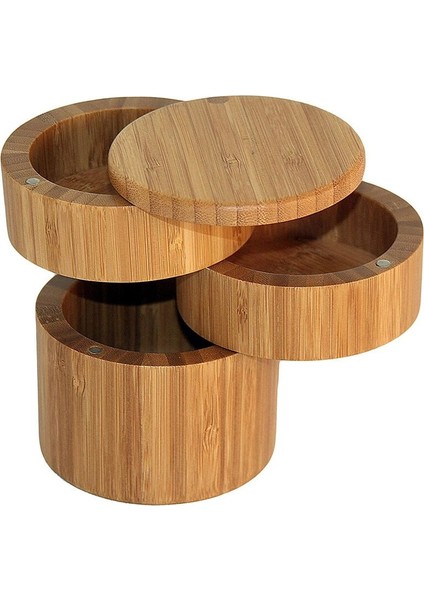 Bambu Üçlü Tuz Kutusu, Ahşap Kutu,(Yurt Dışından)