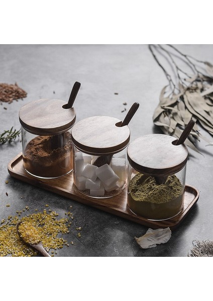 Ahşap Kapak Baharat Kavanoz Cam Depolama (Yurt Dışından) fiyatları