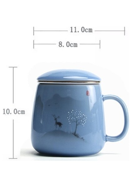 Seramik Filtre Çay Kılıfı Basit Büyük Kapasiteli Çift Drinkware Kapaklı Kahve Kupa Porselen Ofis Çay Ayırma Kupası | Teacups (Elk) (Yurt Dışından) modelleri