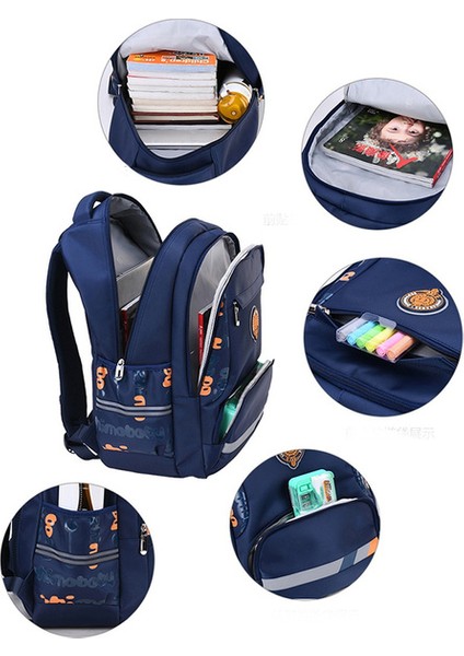 Kızlar Için Su Geçirmez Okul Sırt Çantaları Erkek Ilköğretim Okul Çantaları Bookbag (Mavi) (Yurt Dışından)