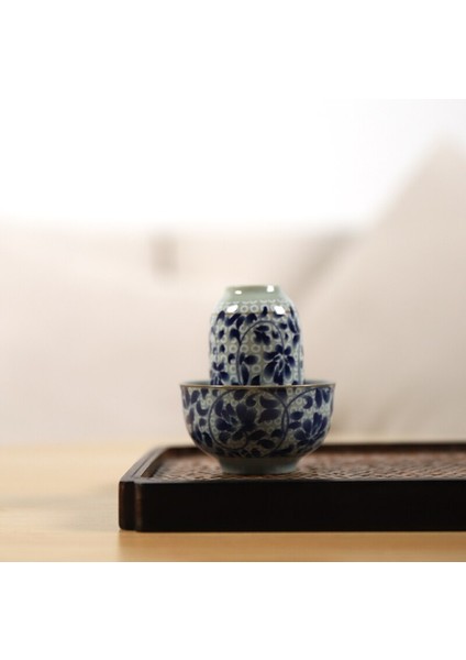 Mavi ve Beyaz Seramik Çay Kılıfı Porselen Wenxiang Kupası Çin Kung Fu Kupası Drinkware | Teacups (Yurt Dışından)