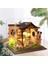 Minyatür Dollhouse Mobilya Kiti Ile LED Işık Ahşap Satranç Kulübü Hediye (Yurt Dışından) 3