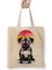 Summer Pug Gözlüklü Pug Köpek Bez Çanta Uzun Saplı 1