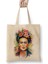 Frida Kahlo Renkli Çiçekli Bez Çanta Uzun Saplı 1
