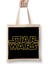 Star Wars Logo Siyah Zemin Bez Çanta Uzun Saplı 1