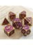 Polyhedral Zar Casino Aksesuarları Rpg Dices Board Oyunları Dnd Mor Altın Için Çok Taraflı (Yurt Dışından) 3