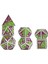 7 / Set Metal Polyhedron Zar Set D20 D12 D10 D8 D6 D4, Rol Oyunlandırma Için, Hediyeler Açık Yeşil Mor (Yurt Dışından) 1