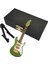 Mini Ahşap Elektro Gitar Modeli Süsler Koleksiyonu Standı ve Vaka Ihale Yeşil (Yurt Dışından) 1
