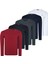 Beşli Set T8587 Dewberry V Yaka Erkek Sweatshirt-Siyah-Lacivert-Beyaz-Bordo-Antrasit 1