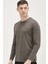 T8588 Dewberry Bisiklet Yaka Erkek Sweatshirt-Haki 5