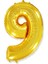 Folyo Balon Rakam 9 Altin 32 Inc ( 80 cm ) 1