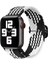 Apple Watch Uyumlu Kordon 3 4 5 6 7 Se 42MM 44MM 45MM Örgü Tokalı Kordon Siyah Beyaz Kırçıllı 2