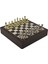 Gifthome Büyük Boy Metal Klasik Satranç Tk. Parlak ve Ceviz Desenli Sandıklı Mdf TAHTASI(36X36 Cm.) 2