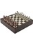 Gifthome Büyük Boy Metal Klasik Satranç Tk. Antik ve Ceviz Desenli Sandıklı Mdf TAHTASI(36X36 Cm.) 3