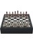 Gifthome Büyük Boy Metal Klasik Satranç Tk. Antik ve Mermer Desenli Sandıklı Mdf TAHTASI(36X36 Cm.) 1