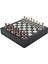 Gifthome Büyük Boy Metal Klasik Satranç Tk. Antik ve Mermer Desenli Sandıklı Mdf TAHTASI(36X36 Cm.) 2