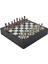 Gifthome Büyük Boy Metal Klasik Satranç Tk. Antik ve Mermer Desenli Sandıklı Mdf TAHTASI(36X36 Cm.) 4