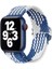 Apple Watch Uyumlu Kordon 3 4 5 6 7 Se 38MM 40MM 41MM Örgü Tokalı Kordon Mavi Beyaz New 1