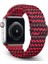 Apple Watch Uyumlu Kordon 3 4 5 6 7 Se 38MM 40MM 41MM Örgü Tokalı Kordon Kırmızı Siyah 1