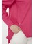Kadın Kenarları Düğmeli Koton Gömlek Fuşya 4