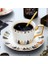 Basit Çift Kahve Fincanı Tabağı Seti Yaratıcı Çiçek Çay Kupası Altın Jant Seramik Çay Bardağı Evin Ikrandalı Çay Kaşıkla | Teacup tabak Setleri (Yurt Dışından) 2