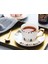 Basit Çift Kahve Fincanı Tabağı Seti Yaratıcı Çiçek Çay Kupası Altın Jant Seramik Çay Bardağı Evin Ikrandalı Çay Kaşıkla | Teacup tabak Setleri (Yurt Dışından) 4