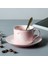 Pembe Minimalist Kahve Fincanı Modern Öğleden Sonra Çay Nordic Benzersiz Kahve Fincanı Seramik Kullanımlık Mutfak Ürün | Kahve Kupası ve tabak Setleri (Yurt Dışından) 2