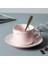 Pembe Minimalist Kahve Fincanı Modern Öğleden Sonra Çay Nordic Benzersiz Kahve Fincanı Seramik Kullanımlık Mutfak Ürün | Kahve Kupası ve tabak Setleri (Yurt Dışından) 4