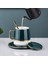 Kapak Sütlü Seramik Kupa Kahve Fincanları Avrupa Porselen Yaratıcı Basit Espresso Çift Çay Bardağı ve Tabağı Set Altın Kaşık Kupalar | Kupalar (Yurt Dışından) 2
