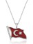 Gümüş Türk Bayrağı Bayan Kolye 1