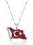 Gümüş Türk Bayrağı Bayan Kolye 2